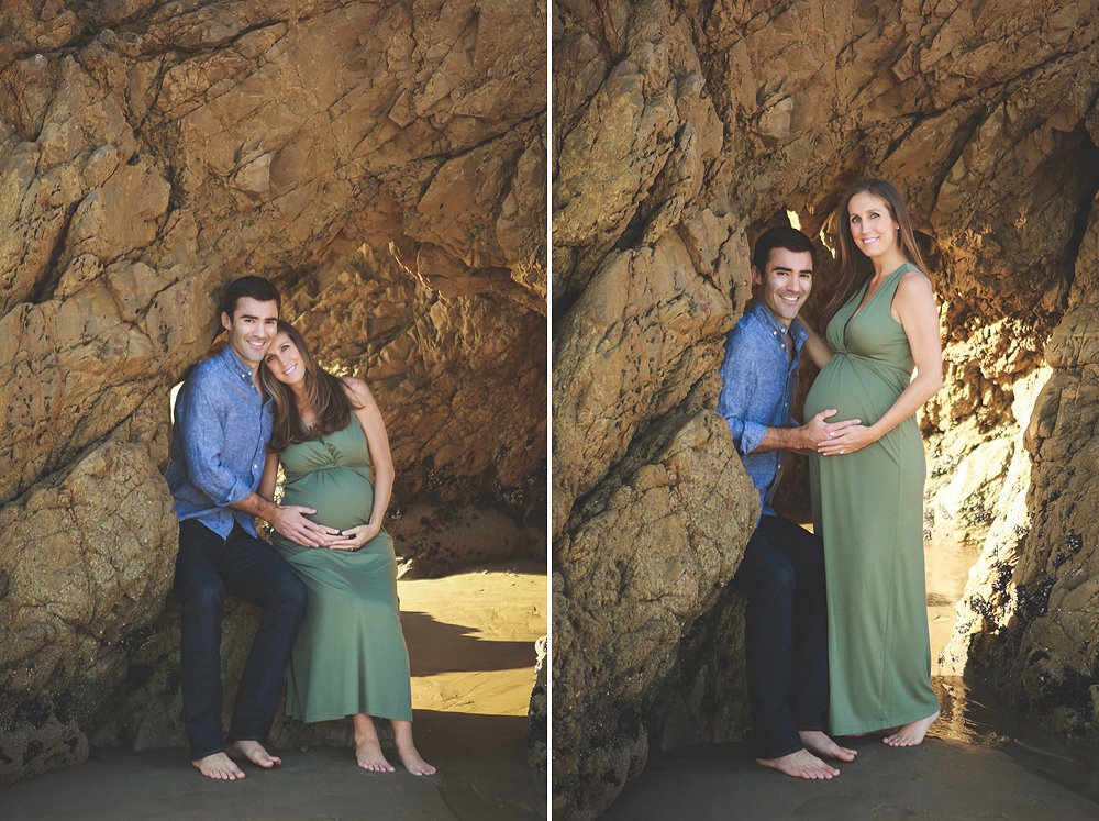 Maternity Photoshoot - Standing in the sand in El Matador State Beach