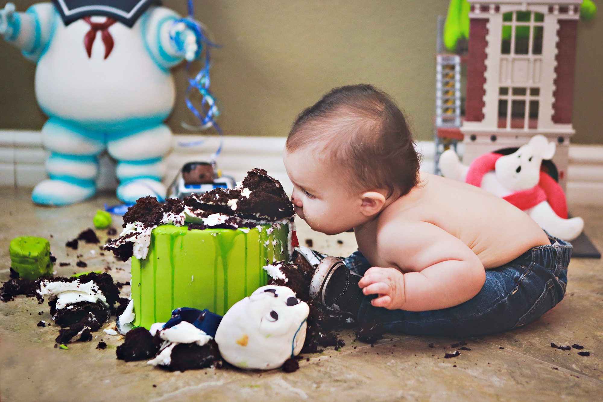 Ghostbusters Themed 1st Birthday cake smash.