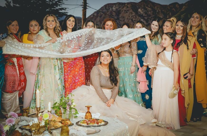 Bridal shower celebration with guests.